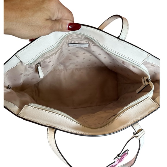 Kate Spade NY Dana Saffiano Cream Tote EUC - Picture 12 of 16